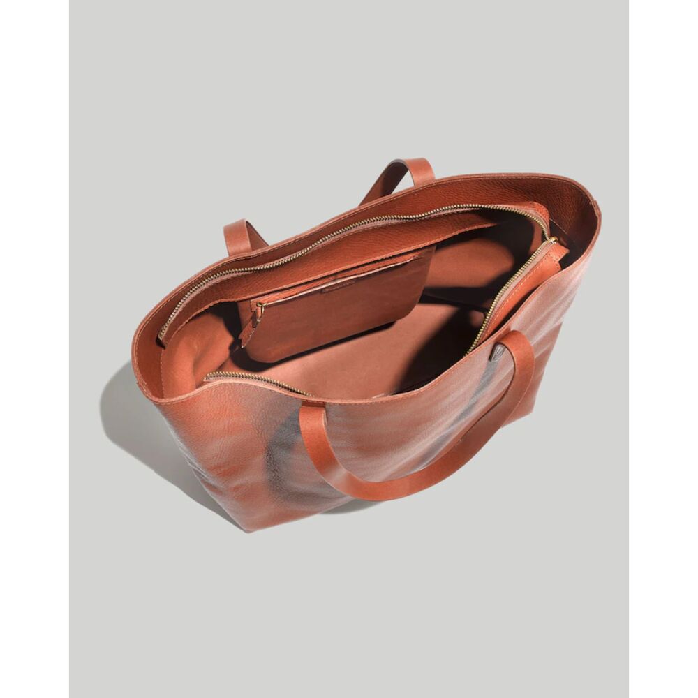 Madewell The Zip-Top Transport Tote in English Saddle